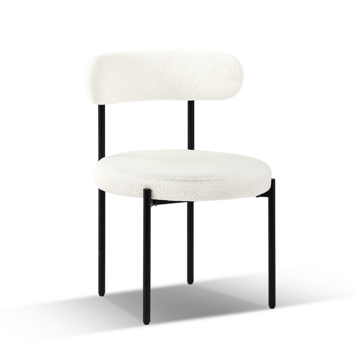 Amia Fabric Dining Chair Set of 2 – Black & White