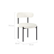 Amia Fabric Dining Chair Set of 2 – Black & White