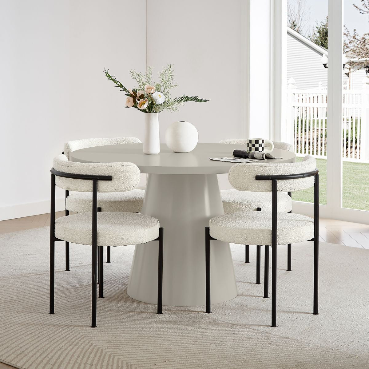 Asher Dining Table – Light Grey