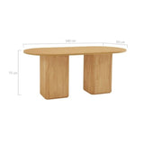 Tate 6 Seater Column Dining Table in Natural