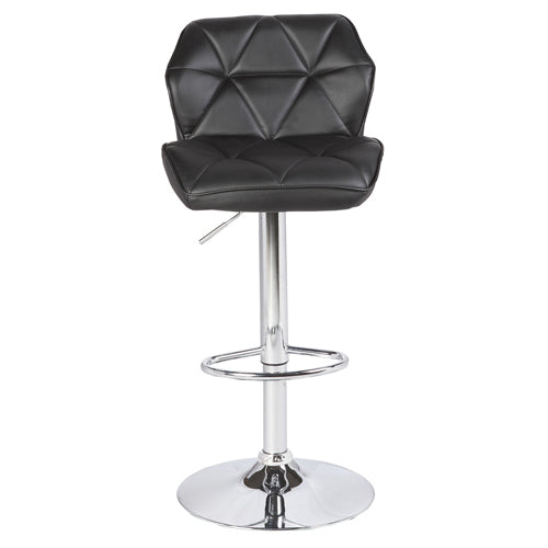 Jena PU Leather Gas-Lift Swivel Kitchen Bar Stool Set of 2 – Black