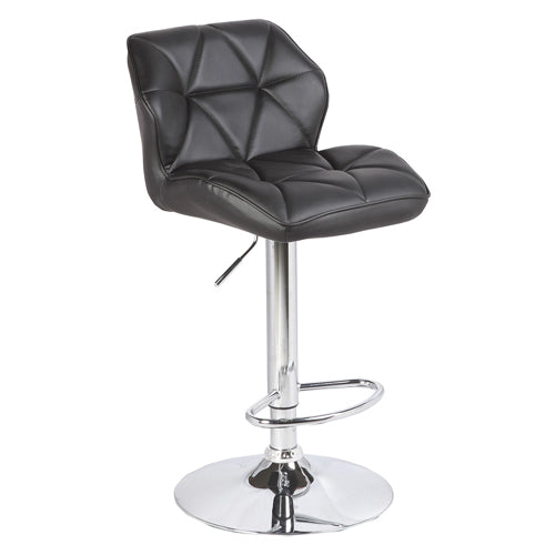 Jena PU Leather Gas-Lift Swivel Kitchen Bar Stool Set of 2 – Black