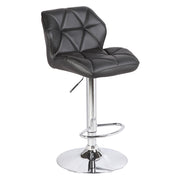 Jena PU Leather Gas-Lift Swivel Kitchen Bar Stool Set of 2 – Black