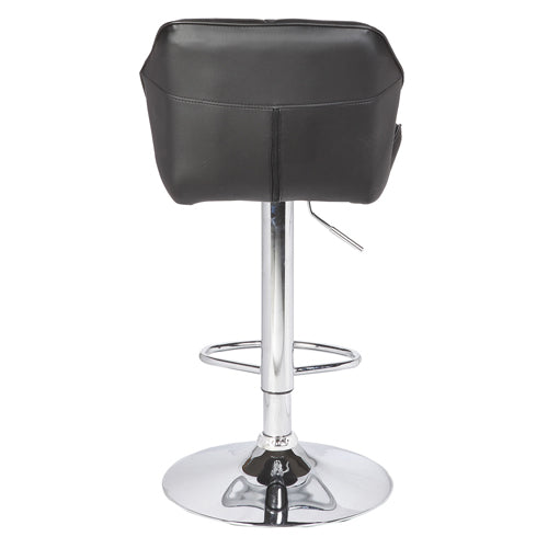 Jena PU Leather Gas-Lift Swivel Kitchen Bar Stool Set of 2 – Black