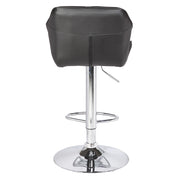 Jena PU Leather Gas-Lift Swivel Kitchen Bar Stool Set of 2 – Black