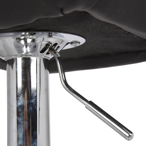Jena PU Leather Gas-Lift Swivel Kitchen Bar Stool Set of 2 – Black