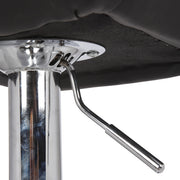 Jena PU Leather Gas-Lift Swivel Kitchen Bar Stool Set of 2 – Black
