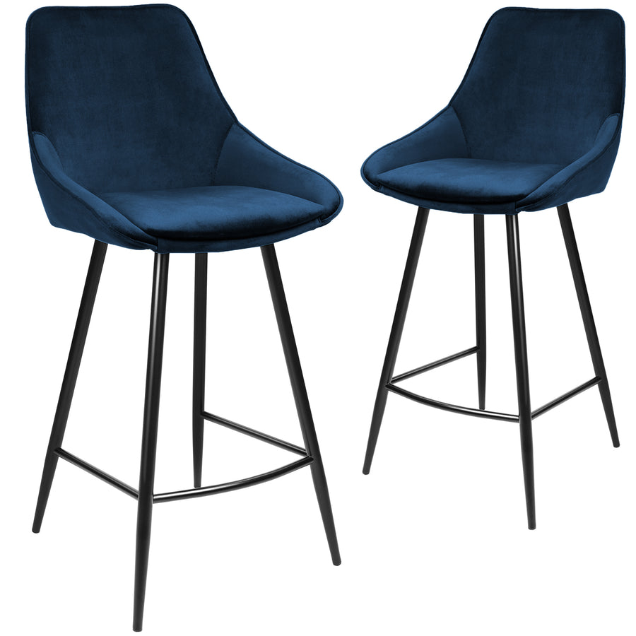 Zappa Velvet Bar Stool Set of 2