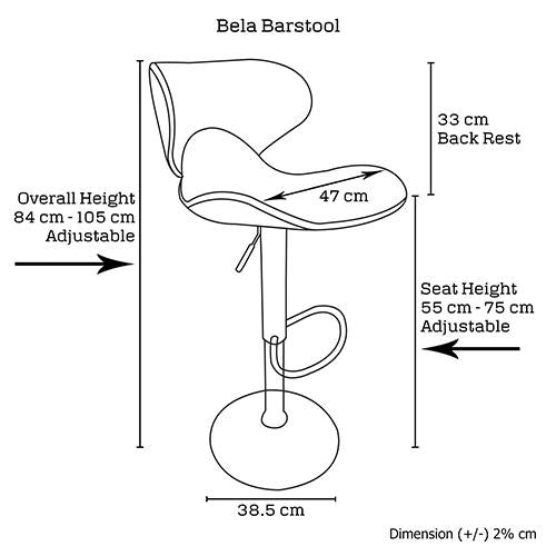 2 X Bela Bar Stool Red - BSR