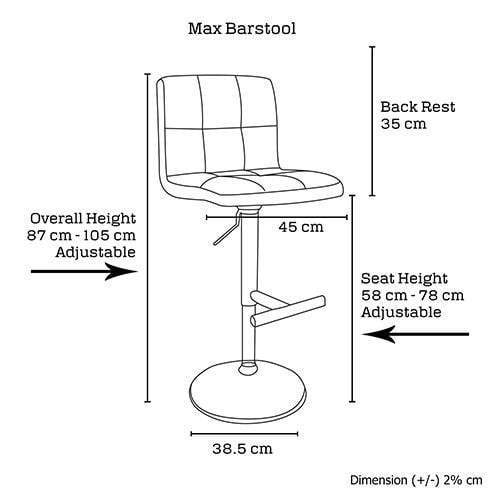 2 x MAX BARSTOOL RED - BSR