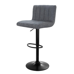 Set of 2 Kitchen Bar Stools Swivel Vintage Bar Stool PU Leather Gas Lift Chairs - BSR