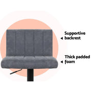 Set of 2 Kitchen Bar Stools Swivel Vintage Bar Stool PU Leather Gas Lift Chairs - BSR