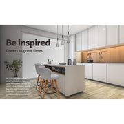 Set of 2 Wooden Bar Stools Modern Bar Stool Kitchen Fabric Light Grey - BSR