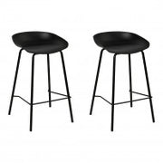 Fellini Plastic Kitchen Bar Stool Set of 2 – Black
