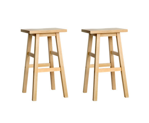 Baden Wooden Backless Kitchen Bar Stool Set of 2 – Natural