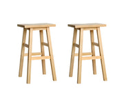 Baden Wooden Backless Kitchen Bar Stool Set of 2 – Natural