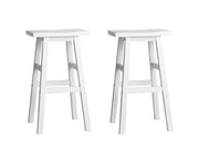 Baden Wooden Backless Kitchen Bar Stool Set of 2 – White