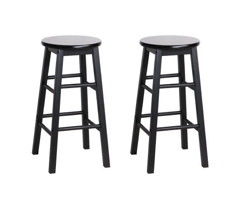 Andora Wooden Bar Stool Set of 2 – Black
