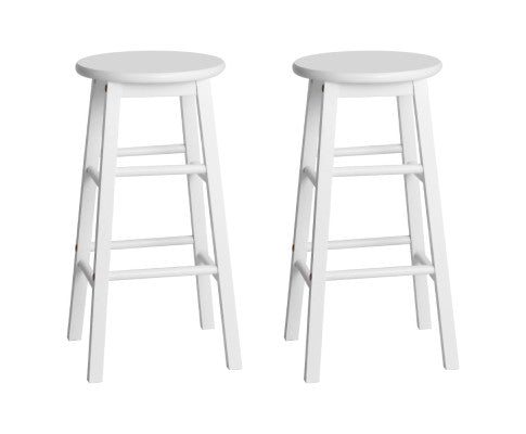 Andora Wooden Bar Stool Set of 2 – White