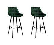 Audrey Velvet Bar Stool Set of 2 – Green