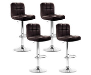 Noel PU Leather Gas-Lift Swivel Kitchen Bar Stool Set of 4 – Chocolate
