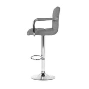 Noa Fabric Gas-Lift Swivel Kitchen Bar Stool Set of 2 – Grey