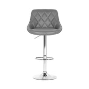 Elan PU Leather Gas-Lift Swivel Kitchen Bar Stool Set of 2 – Grey