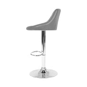 Elan PU Leather Gas-Lift Swivel Kitchen Bar Stool Set of 2 – Grey
