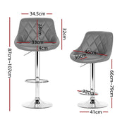 Elan PU Leather Gas-Lift Swivel Kitchen Bar Stool Set of 4 – Grey
