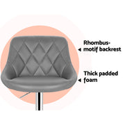 Elan PU Leather Gas-Lift Swivel Kitchen Bar Stool Set of 4 – Grey