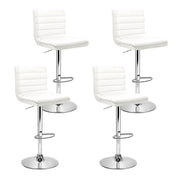 Arne PU Leather Gas-Lift Swivel Kitchen Bar Stool Set of 4 – White