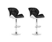 Jorn PU Leather Gas-Lift Swivel Kitchen Bar Stool Set of 2 – Black & White