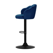 Nessa Velvet Gas-Lift Swivel Kitchen Bar Stool Set of 2 – Blue