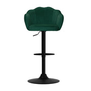 Nessa Velvet Gas-Lift Swivel Kitchen Bar Stool Set of 2 – Green