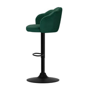 Nessa Velvet Gas-Lift Swivel Kitchen Bar Stool Set of 2 – Green