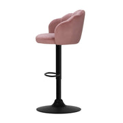 Nessa Velvet Gas-Lift Swivel Kitchen Bar Stool Set of 2 – Pink