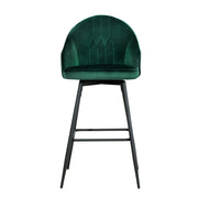 Mesha Velvet Swivel Kitchen Bar Stool Set of 2 – Green