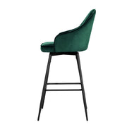 Mesha Velvet Swivel Kitchen Bar Stool Set of 2 – Green