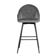 Mesha Velvet Swivel Kitchen Bar Stool Set of 2 – Grey