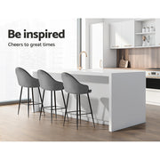 Mesha Velvet Swivel Kitchen Bar Stool Set of 2 – Grey