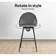 Mesha Velvet Swivel Kitchen Bar Stool Set of 2 – Grey