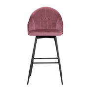 Mesha Velvet Swivel Kitchen Bar Stool Set of 2 – Pink