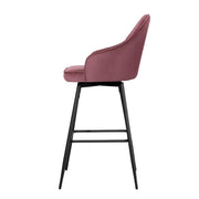 Mesha Velvet Swivel Kitchen Bar Stool Set of 2 – Pink