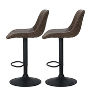 Rushal PU Leather Gas-Lift Swivel Kitchen Bar Stool Set of 2 – Brown