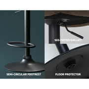 Rushal PU Leather Gas-Lift Swivel Kitchen Bar Stool Set of 2 – Brown