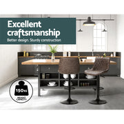 Rushal PU Leather Gas-Lift Swivel Kitchen Bar Stool Set of 2 – Brown