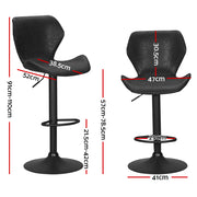 Frawley PU Leather Gas-Lift Swivel Kitchen Bar Stool Set of 2 – Black