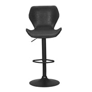 Frawley PU Leather Gas-Lift Swivel Kitchen Bar Stool Set of 2 – Black