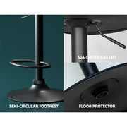 Frawley PU Leather Gas-Lift Swivel Kitchen Bar Stool Set of 2 – Black