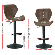 Frawley PU Leather Gas-Lift Swivel Kitchen Bar Stool Set of 2 – Brown
